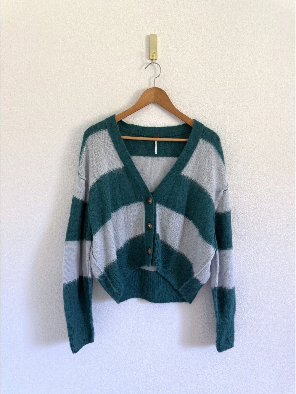 Free People Striped Eclair Alpaca Cardigan Striped Size XS Oversized